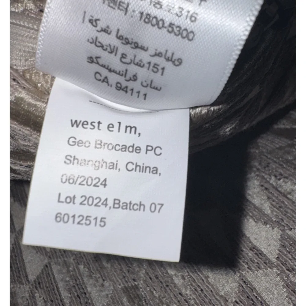 West Elm Pillow Cover Geo Brocade 20x20 Taupe sample